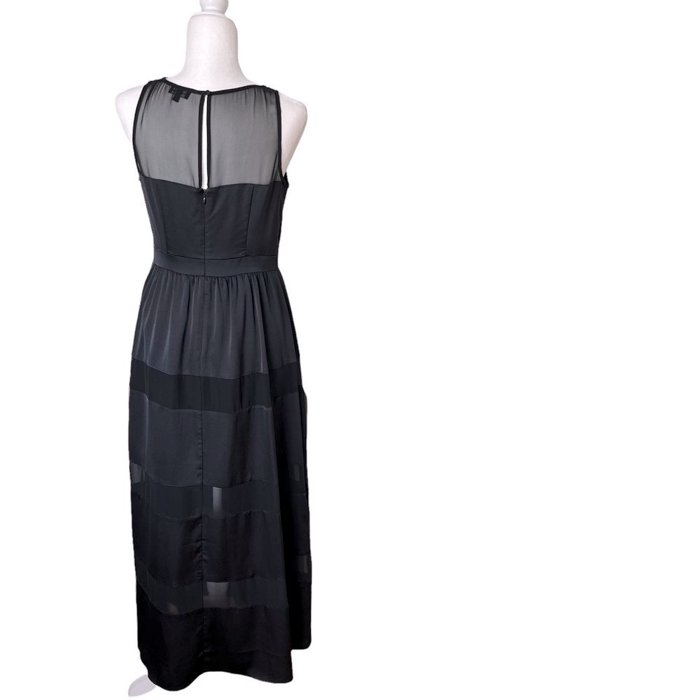 The Limited Maxi Satin and Sheer Dress in Black Color Size 4 - Picture 3 of 12